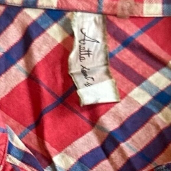 Aratta Silent Journey Plaid Sleeveless Dress Floral Chiffon Back Paisley Flowy - Picture 11 of 12